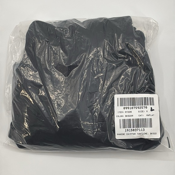 Madewell Turtleneck Long-Sleeve Top in Chiffon in True black size M NWT NT228 - Picture 14 of 15